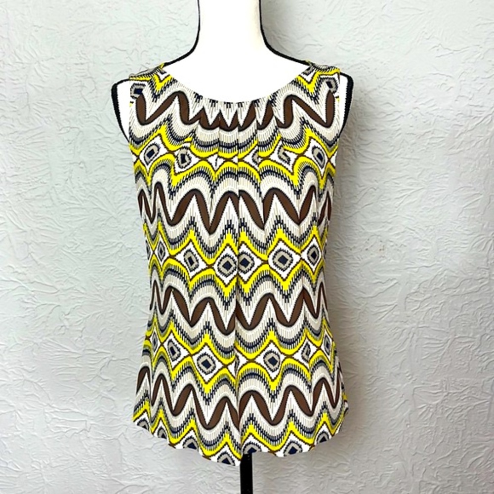 Tory Burch Silk Pleated Cap Sleeve Top